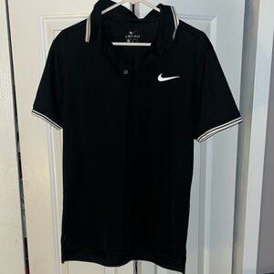 Nike Dri-FIT Black Polo with White Trim